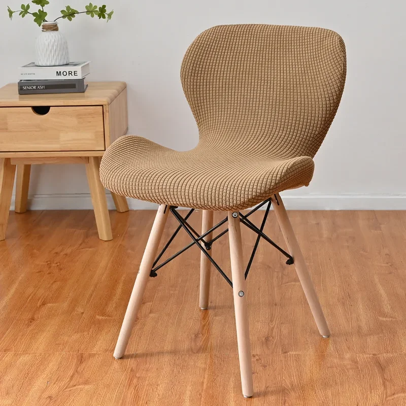 Jacquard Adjustable Shell Chair Cover Dining Room Round Back Streach Home Elastic Chair Cover Luxury Hotel Banquet Stool Cover