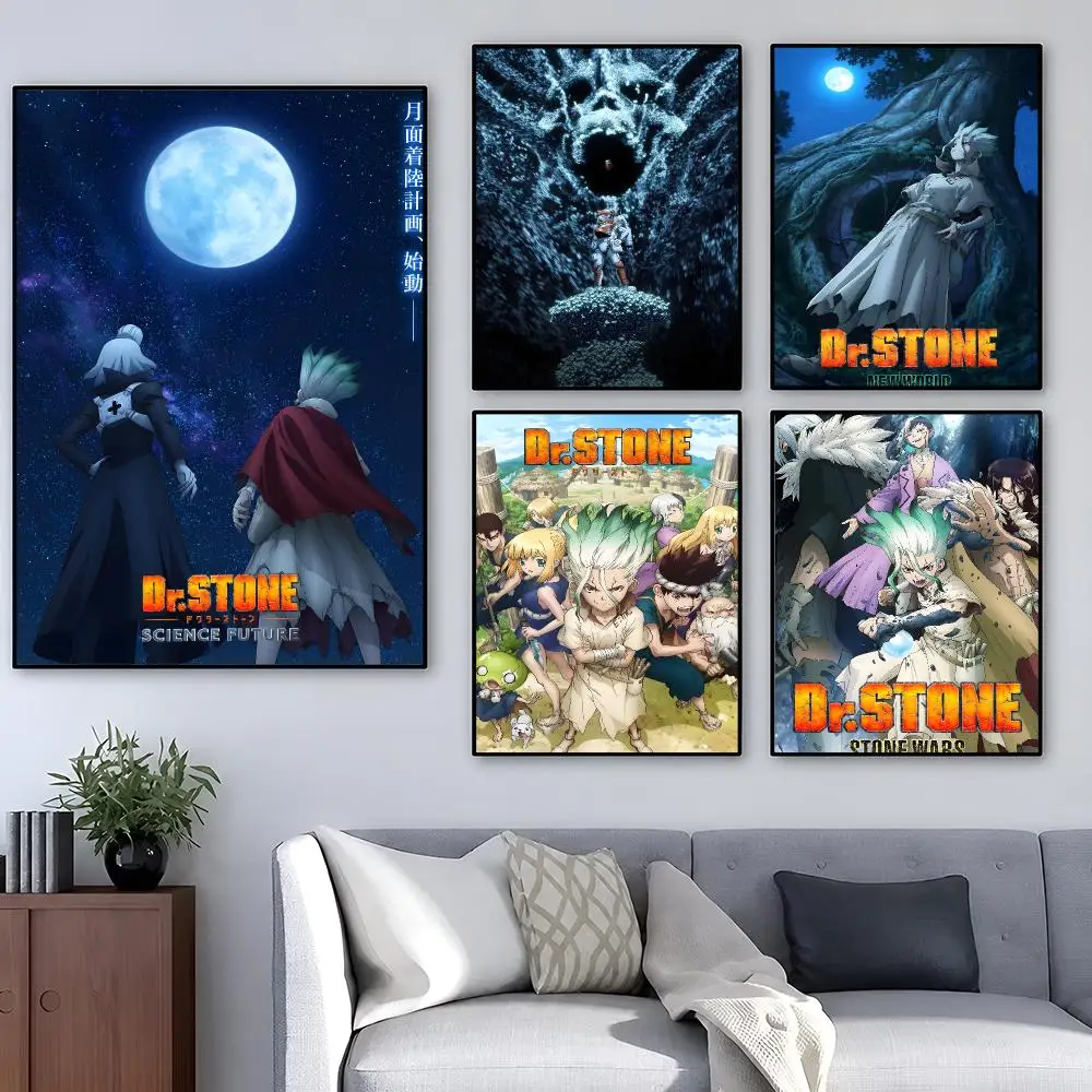 Anime Dr S-Stone Science Adventure Poster Removable PP Decorative Poster Water-Resistant Print Apartment Dorm Office Cafe Gift