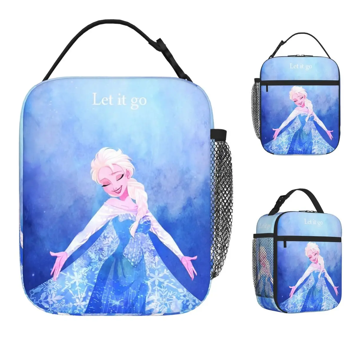 المجمدة إلسا الأميرة الكرتون معزول حقيبة الغداء دعها الذهاب تخزين عبوة طعام قابلة لإعادة الاستخدام برودة صناديق الغداء الحرارية للسفر