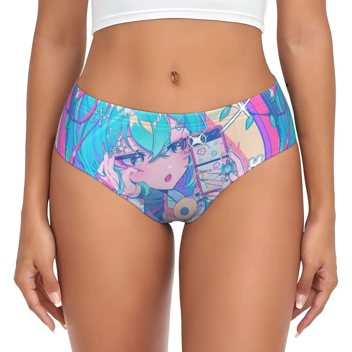 

Custom Popular H-Hatsuned M-Mikus Comic Brief Panties Womens Comfort Underwear