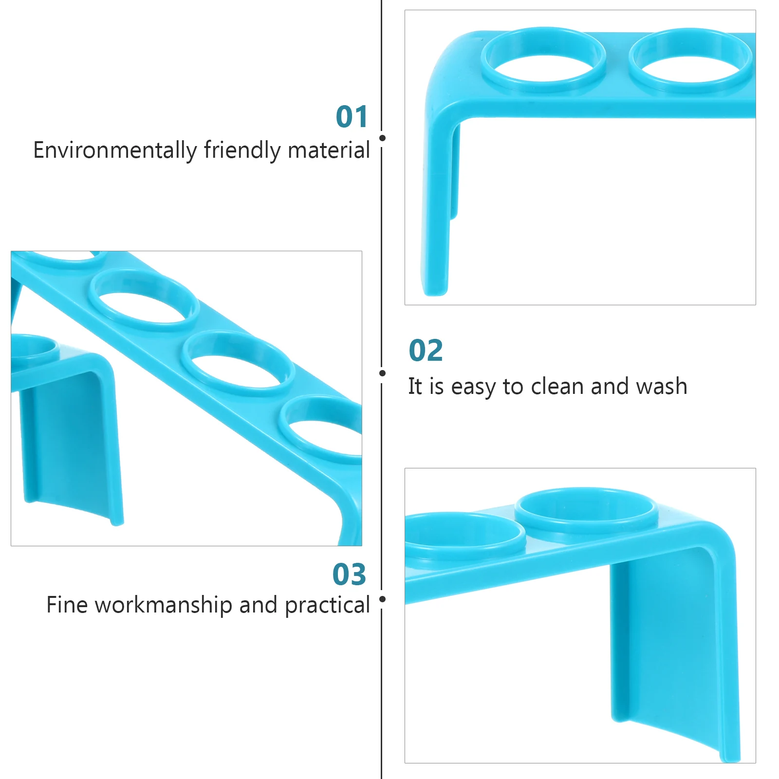 

3pcs Test Tube Rack Lab Organizer Reusable Washable Storage Shelf for Laboratory Teaching Equipment Supplies