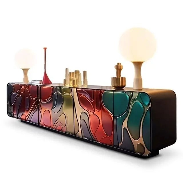 

Dopamine Painted TV Cabinet, Italian Modern High-end Floor Cabinets, Furniture
