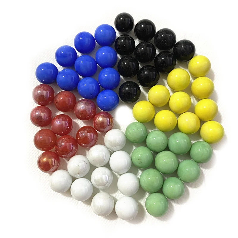 

10 Pieces Diameter 16mm Porcelain Red Yellow Glass Ball 1.6cm Blue, Green, White and Black Chess Checkers