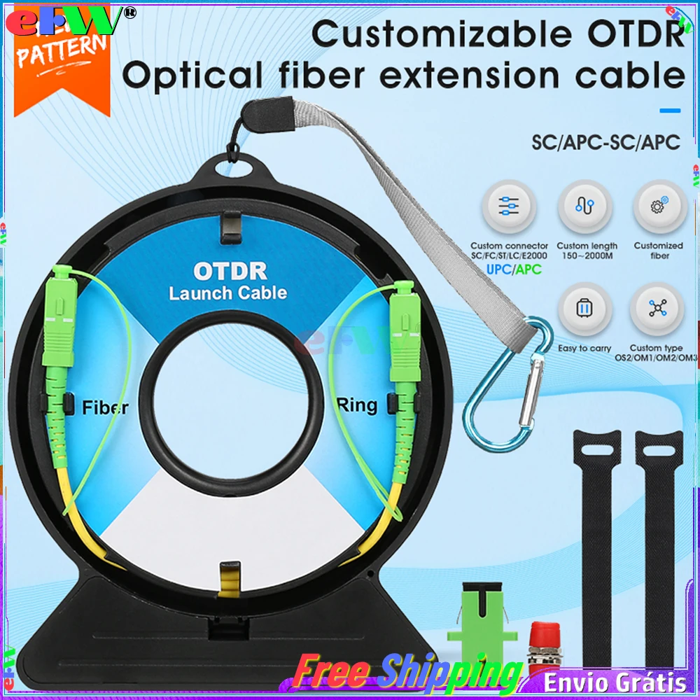 

eFVV SC/FC/ST/LC - APC / UPC OTDR Dead Zone Eliminator Fiber Rings 300M Fiber Optic OTDR Launch Cable Box SC/APC - SC/UPC