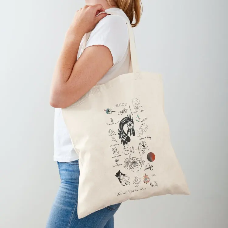 

Halsey's Tattoos Tote Bag Women's beach bags female bag custom tote bag