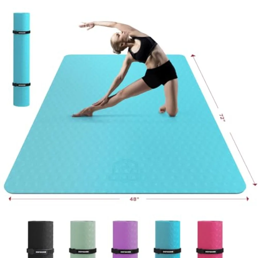 

Extra Large Yoga Mat 72x48/78x54 1/4/1/3 Inch Thick Non-Slip Durable Eco-Friendly for Home Workouts Yoga Pilates Stretching Med