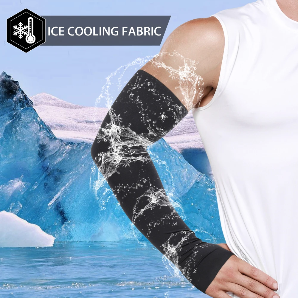 Ice Cooling Sports Arm Sleeves Cycling Running Basketball Arm Warmers Summer UV Protection Volleyball Bicycle Cuffs Men Women