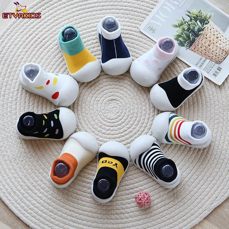 Cute Baby Socks Shoes Infant Color Matching Cute Kids Boys Shoes Doll Soft Soled Child Floor Sneaker First Walkers Toddler Girls