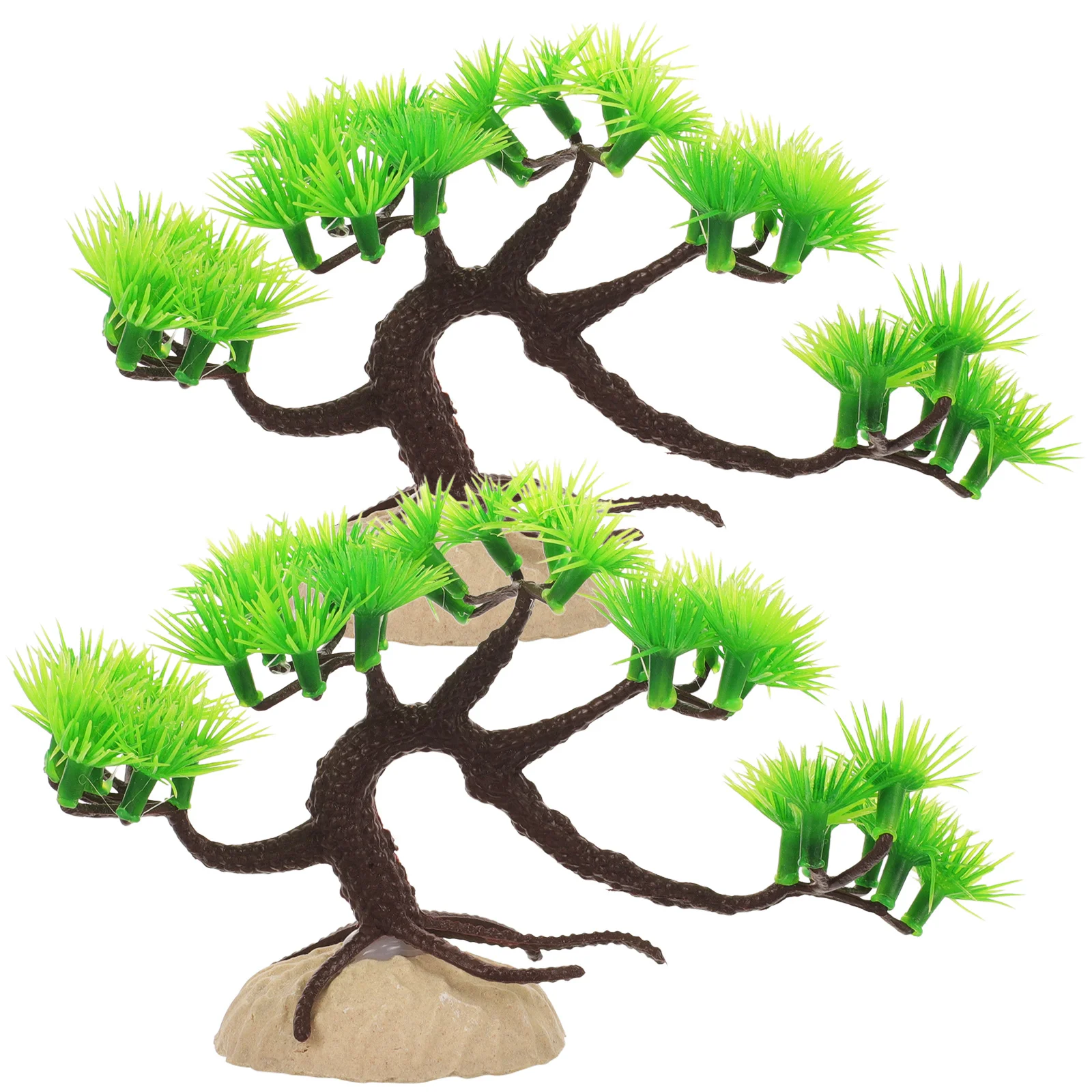 

2Pcs Simulation Landscape Tree Aquarium Decor Lifelike Artificial Plant Safe for Fish Tank Home Desktop Decoration