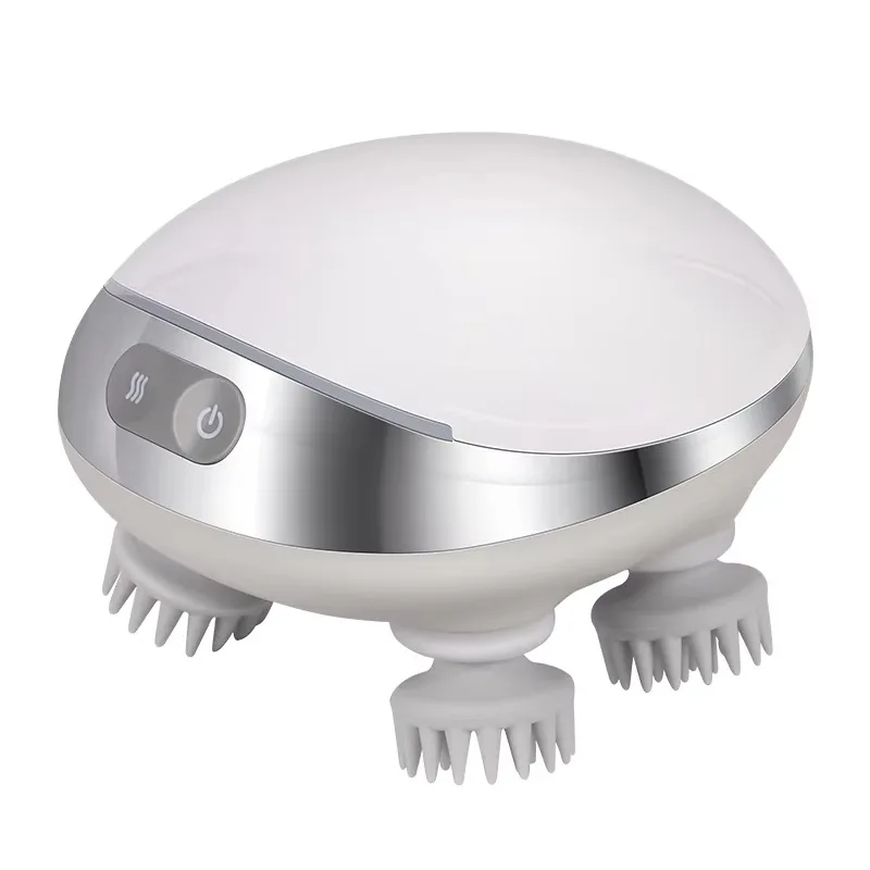 Waterproof Wireless Electric Scalp Massager - Soft Silicone Head Massage Tool for Relaxation