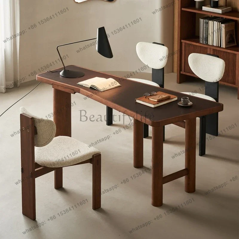 Factory Direct Solid Wood Office Desks Minimalist Vintage Irregular-shaped Office Desks Living Office Furniture Scrivanie Per Uf