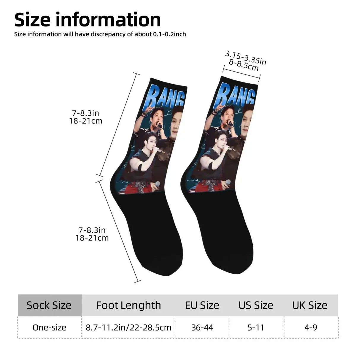 Happy Funny Men\'s compression Socks Impressive Vintage Harajuku Bang Chan Hip Hop Novelty Pattern Crew Crazy Sock Gift Printed