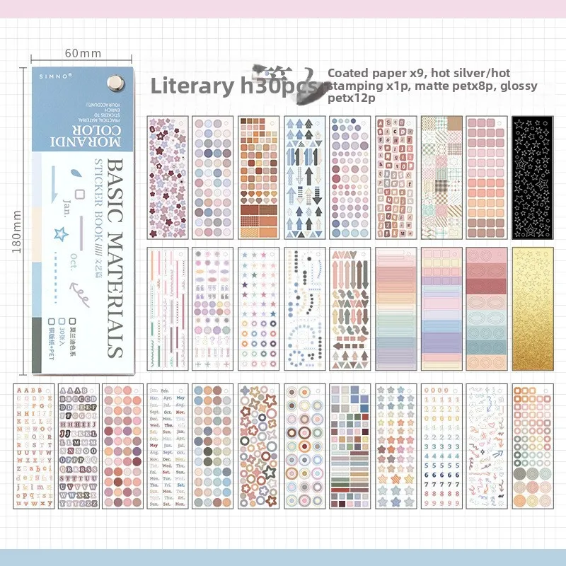 สติกเกอร์การ์ดสี Xinmo รุ่นพื้นฐาน สีโมรันดี เรียบง่าย สไตล์อินส์ สำหรับตกแต่งสมุดบันทึก DIY