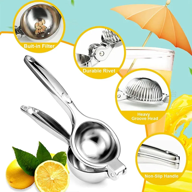 

Premium Zinc Alloy Manual Press Lemon Squeezer - for Citrus Orange Lime Fruit JT217