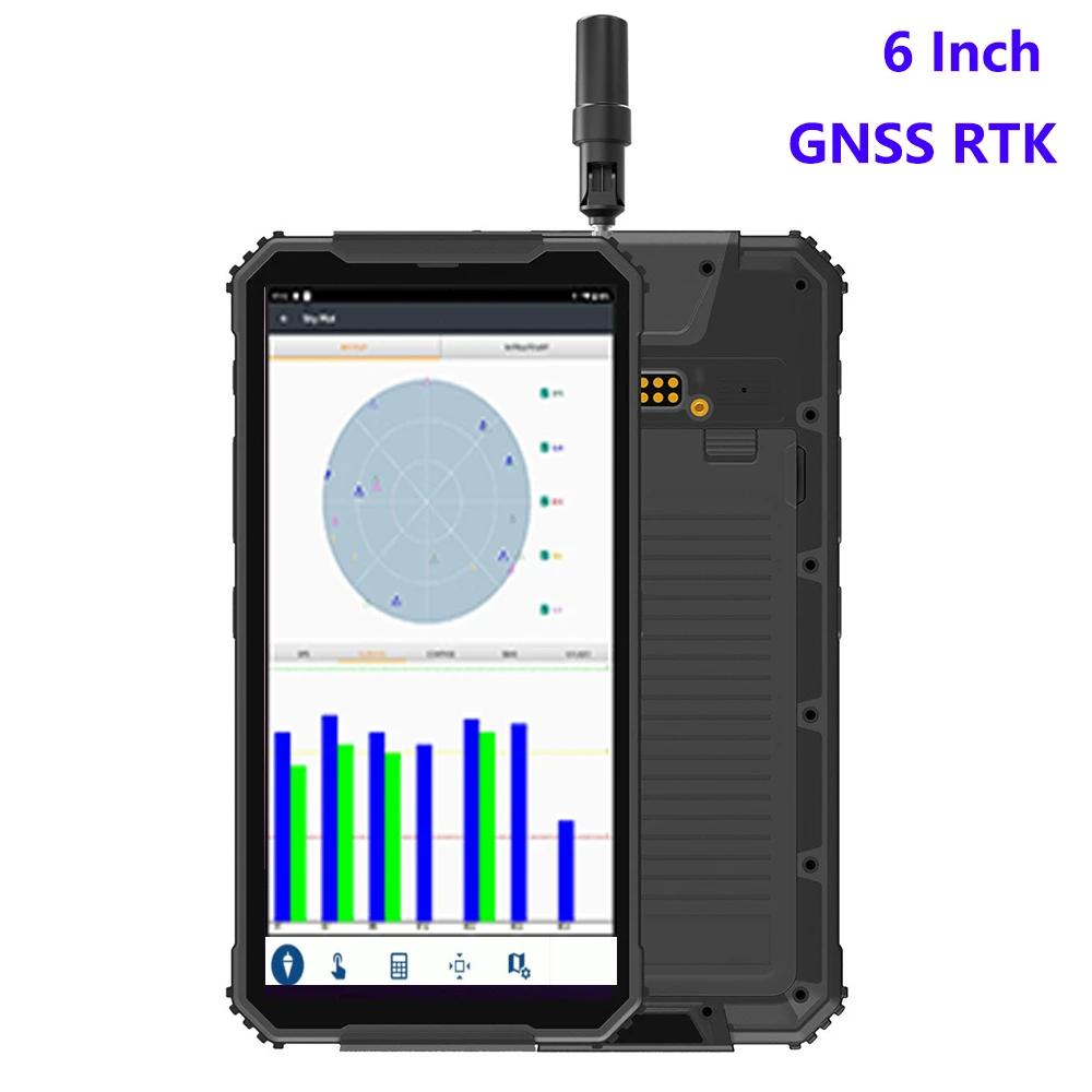 Portable K6001 Rugged Tablet PC Handheld Android IP67 6 Inch Qualcomm GALILEO GNSS RTK Surveying Centimeter Level Precision