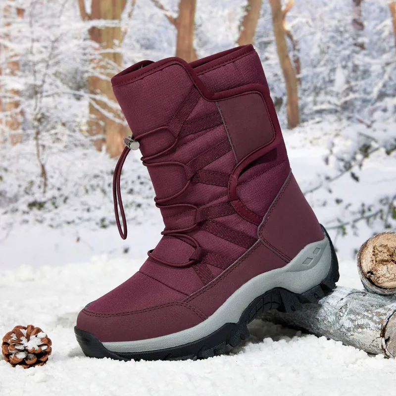 Winter Boot Women Snow Shoes Trendy Black Ankle Boots Waterproof Snow Boots Female Warm Fur Fashion Outdoor Boots Platform