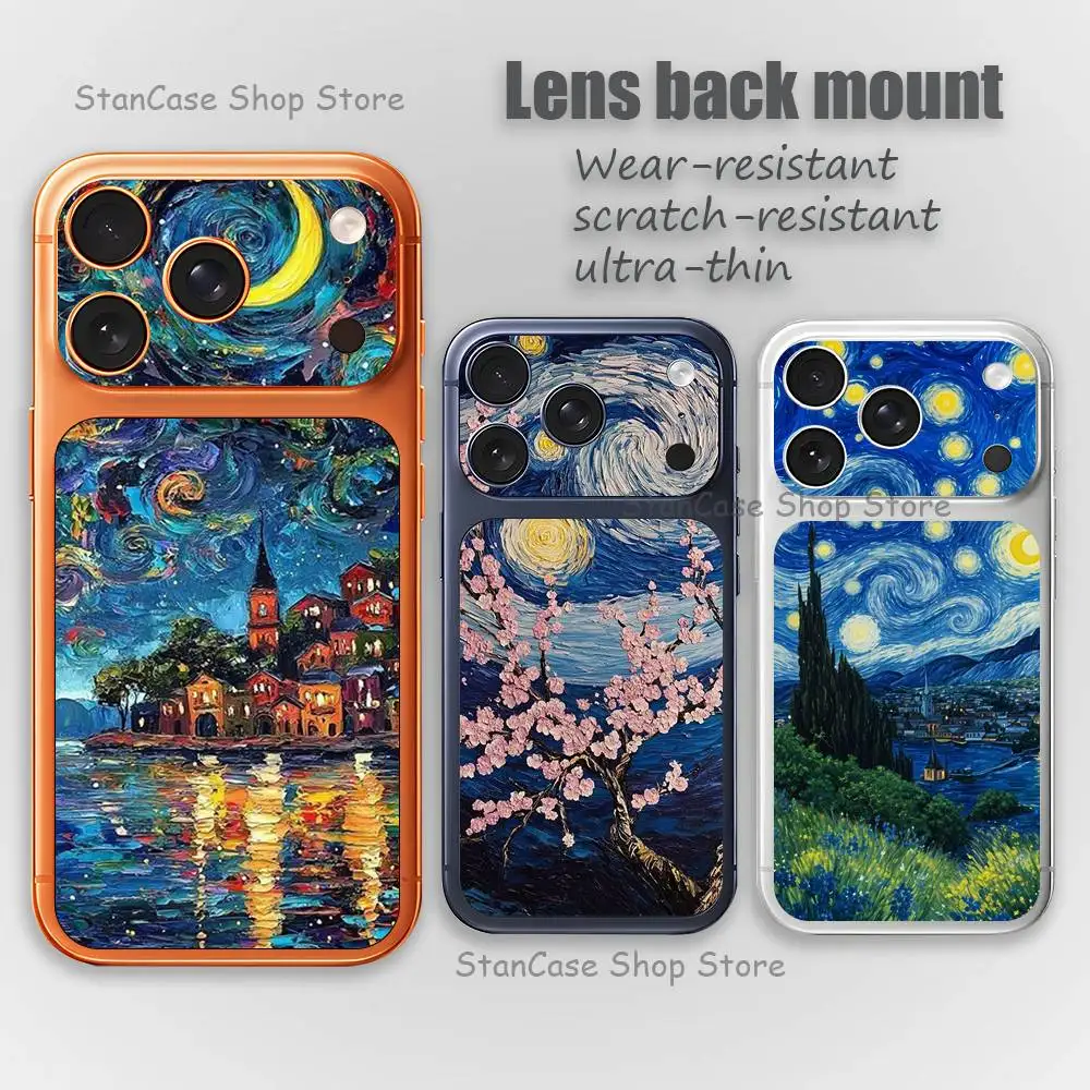 

Декоративная пленка-наклейка на заднюю панель телефона «Звездная ночь» Ван Гога для 17Pro Max, защитная пленка для экрана