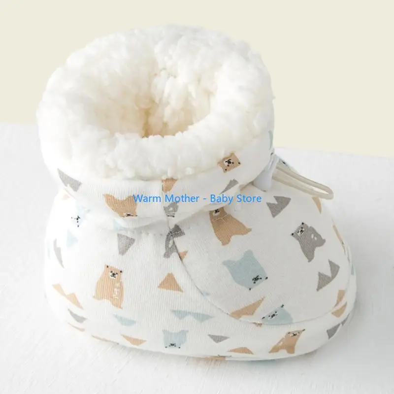 Prewalker سرير أحذية مطبوعة نمط الأولى أحذية مشي الأحذية الدافئة باطن لينة أحذية الخريف الشتاء حذاء رياضة 57QE