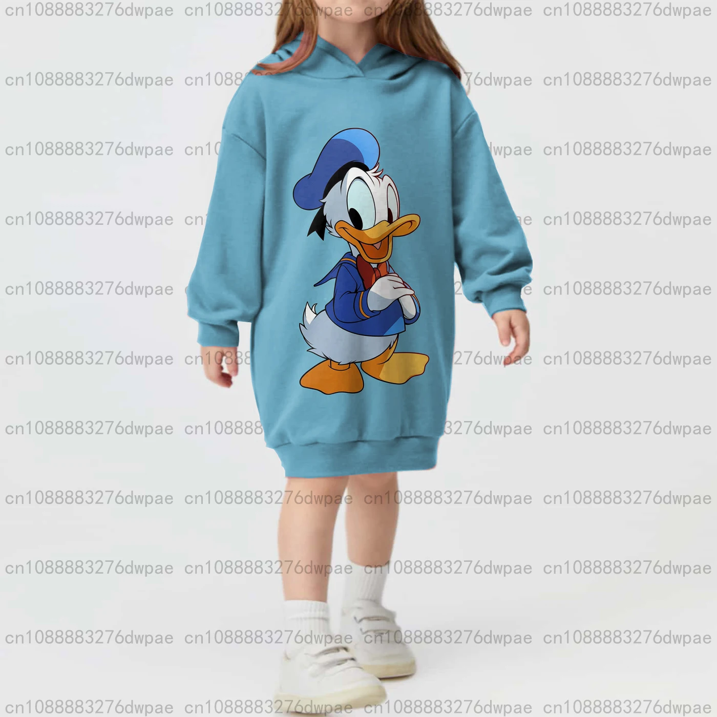 

Теплые топы для девочек, милый милый стильный детский пуловер, осенне-зимнее платье-свитер с принтом Диснея и Дональда Дака