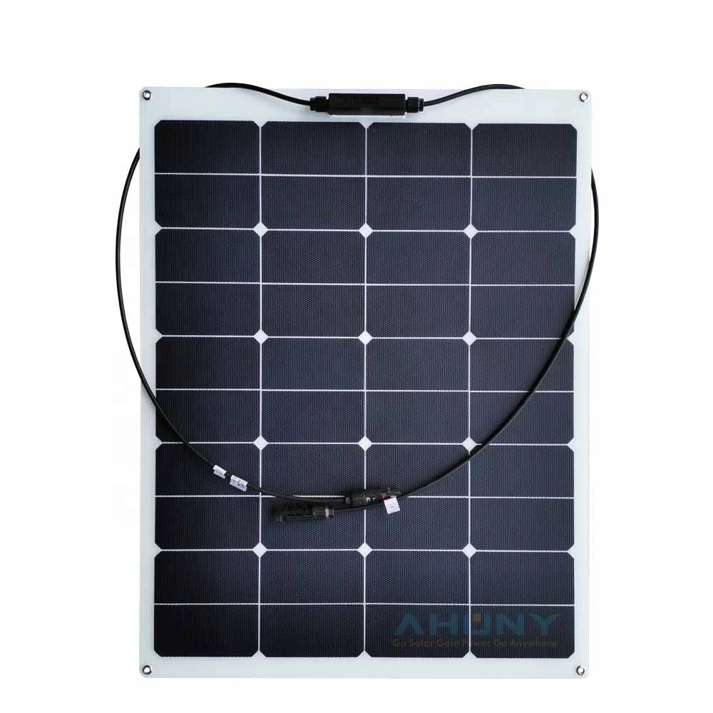 High quality ETFE 70w semi flexible solar panel a grade mono cell back contact 40cell per  module for boat car cold chain