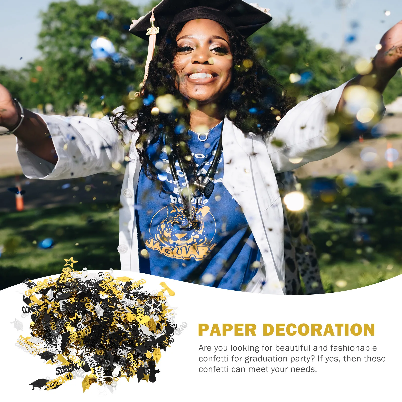 

Plastic Confetti Graduation Party Supplies Elegant Decorations Doctor Hat Scroll Theme Lightweight DIY Accessories Suitable