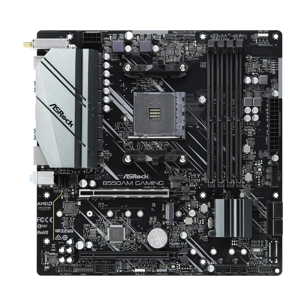 ASRock-placa base B550M WIFI SE compatible con Ryzen 5 5600 5600G R7 5700X3D CPU 4xDDR4 DIMM AMD B550 NVME M.2 PCIe 4,0 AM4