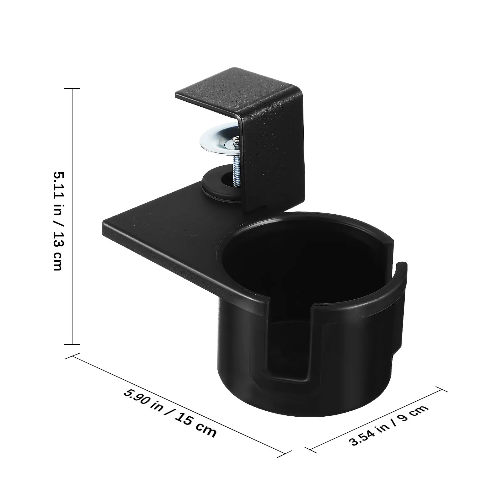 Rotatable Desk Cup Holder Clamp 180 Degree Adjustment Universal Edge Mount Spill Proof Beverage Holder Table Side Cup