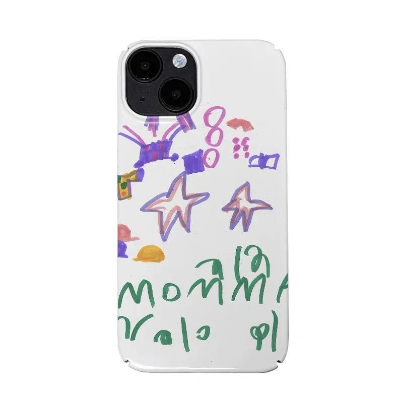 Lila Graffiti Star Art Buchstaben Handyhülle für IPhone 16 15 14 13 Pro Max Rückseite Handyhülle für 12 11 Pro 8 7 X XS Acrylhülle