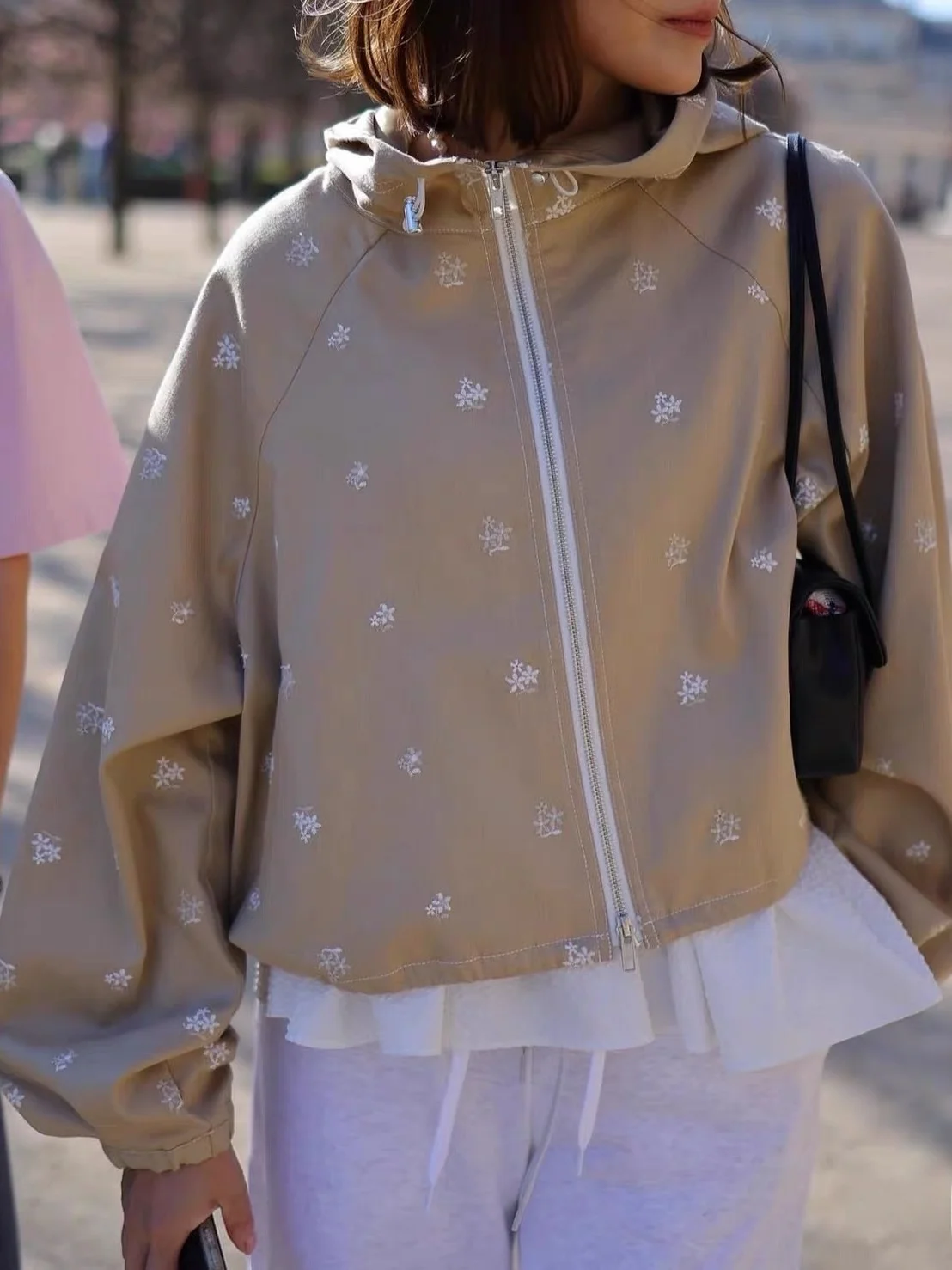 Delicate Embroidered Jacket Ayako Gyp Zipper Washable Garden Series Short Casual Style Long Sleeve Women's Fashion Autumn