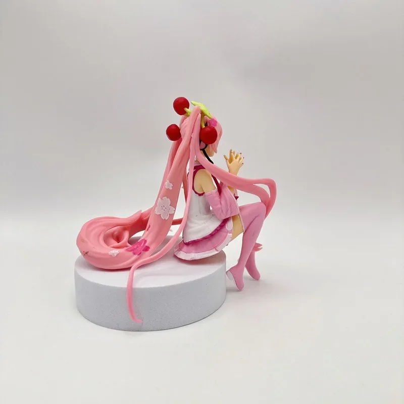 11CM 하츠네 미쿠 애니메이션 피규어 핑크 드레스 PVC 모델 액션 장난감 체리 핑크 벚꽃 장식 선물 수집