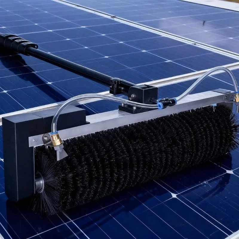Solar Panel Cleaning Brush Brushes Panels Water Fed Rotating Plates Clean Roller Tractor Rotary