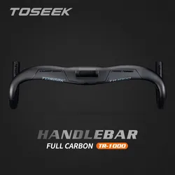 TOSEEK TR-1000 Handlebar Road Carbon Handlebar Black Bicycle Handle Bar Internal Wiring 400/420/440mm  Handlebars Bicycle parts