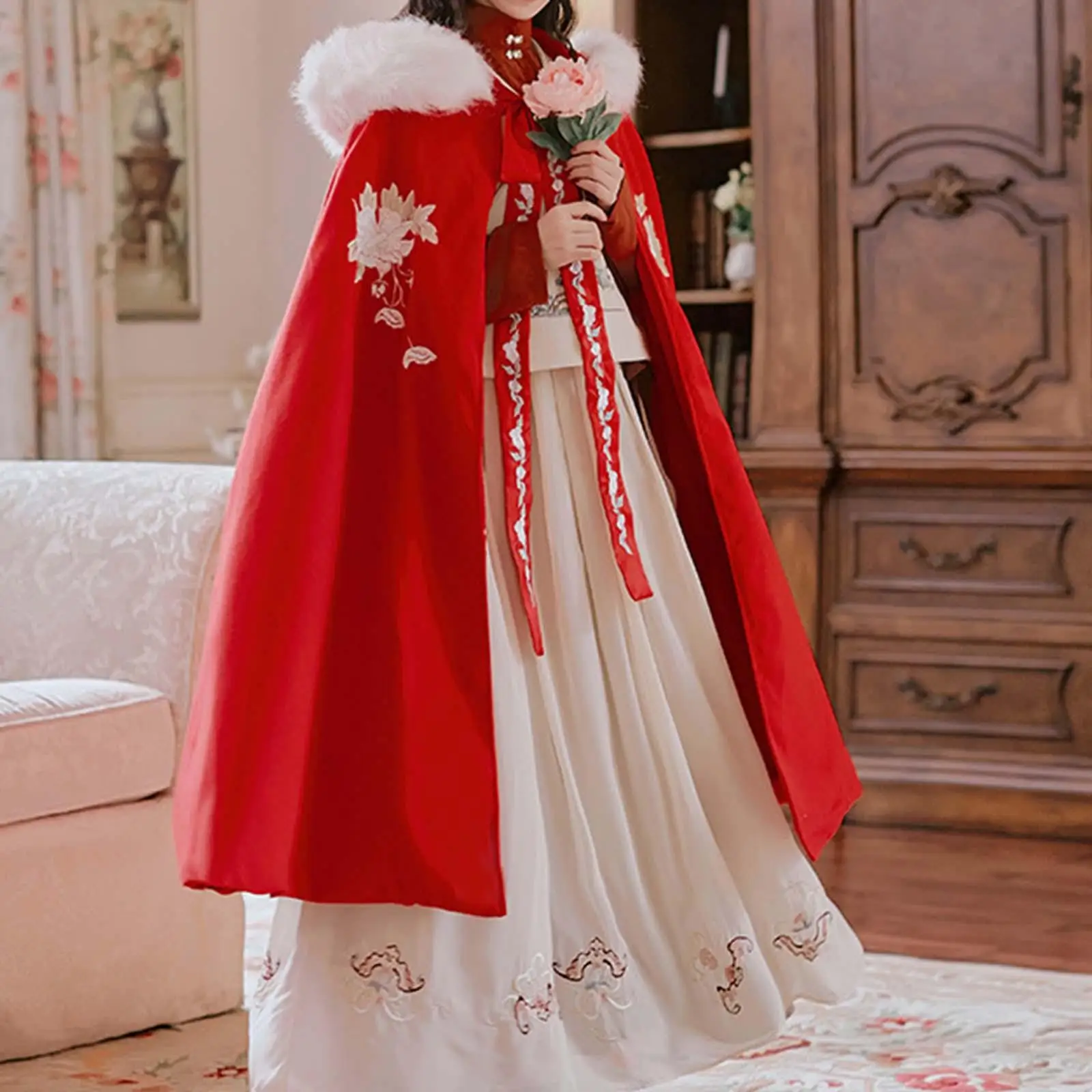 Hanfu เสื้อคลุมผู้หญิงสไตล์จีนฤดูใบไม้ร่วงเสื้อคลุมเจ้าหญิง