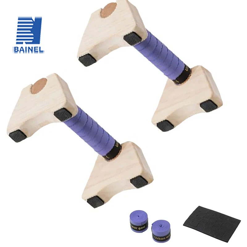 1 Pair Wooden Push-up Bar Stands Gym Push Ups Rack Board Fitness Exercise Body Building Training Handstand Parallel Rod