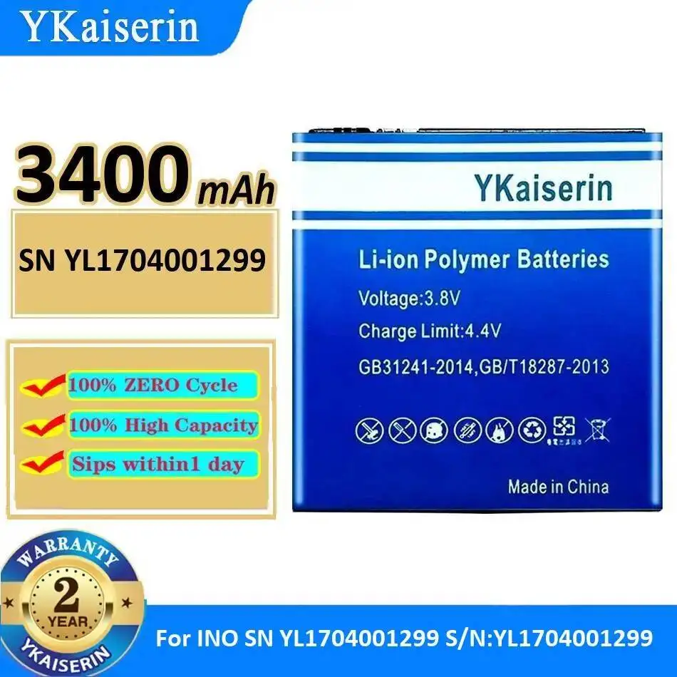 

Долговечная батарея для мобильного телефона 3400 мАч для Ino SN YL1704001299 S N:YL1704001299