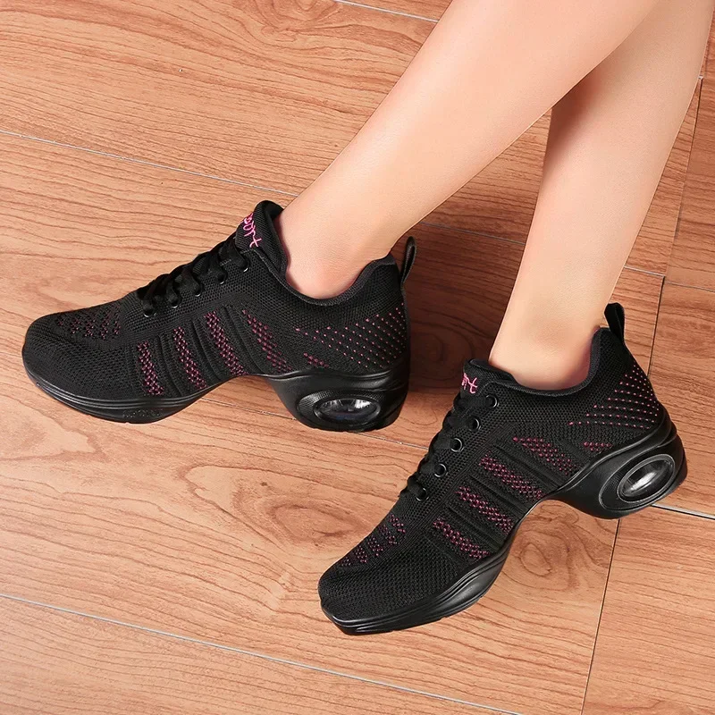 Dancing Shoes for Women Sports Feature Modern Dance Jazz Soft Outsole Breath Shoes Female Waltz Sneakers