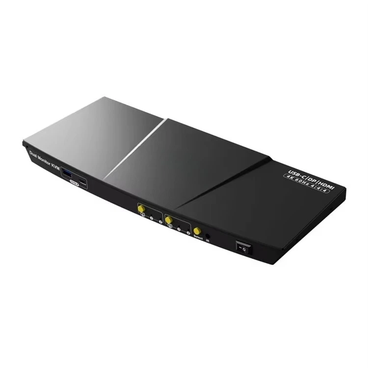 Dual 4K60Hz Hybrid KVM Docking Station Kit USB-C DP for HDMI MST & EDID Video Switch for 1 Laptop & 1 Desktop in Stock