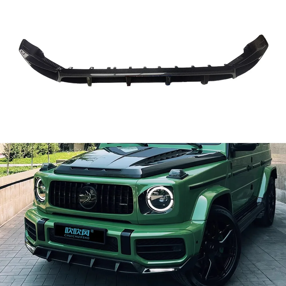 For Mercedes Benz G-Class W464 TOP Genuine Dry Carbon Fiber Front Lip Front Shovel Spoiler Diffuser Surround Car Accessories