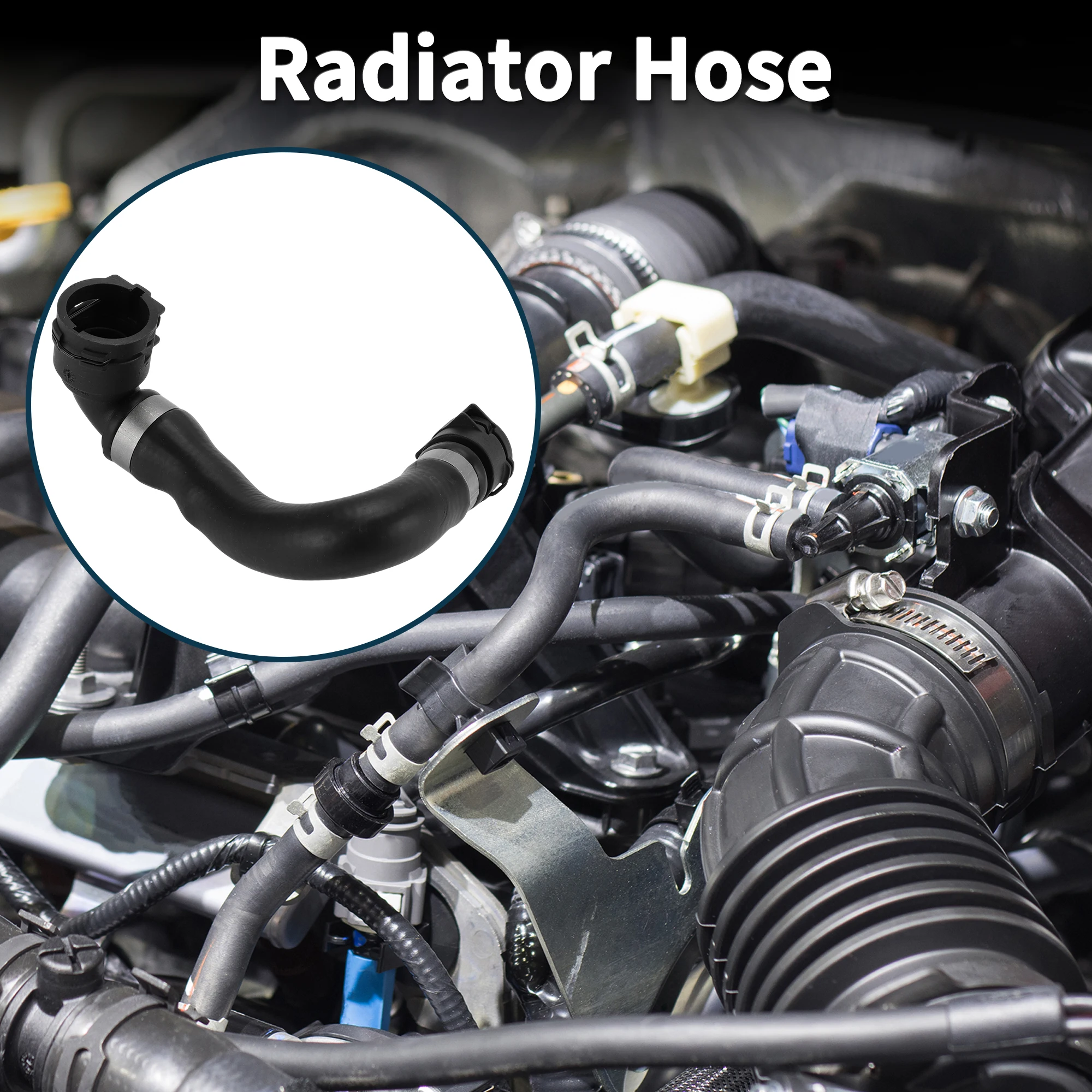 Motoforti Radiator Hose Heater Hose No.17127535535 for BMW X3 16-19 Rubber Coolant Pipe Black 1 Pc