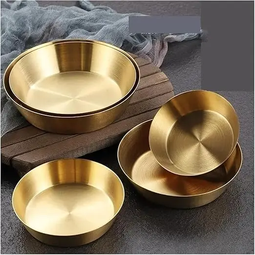 304 Stainless Steel Single-layer Thickened Dish Seasoning Dip Dish Cold Dish Barbecue for Snack, Salad, Appetizer