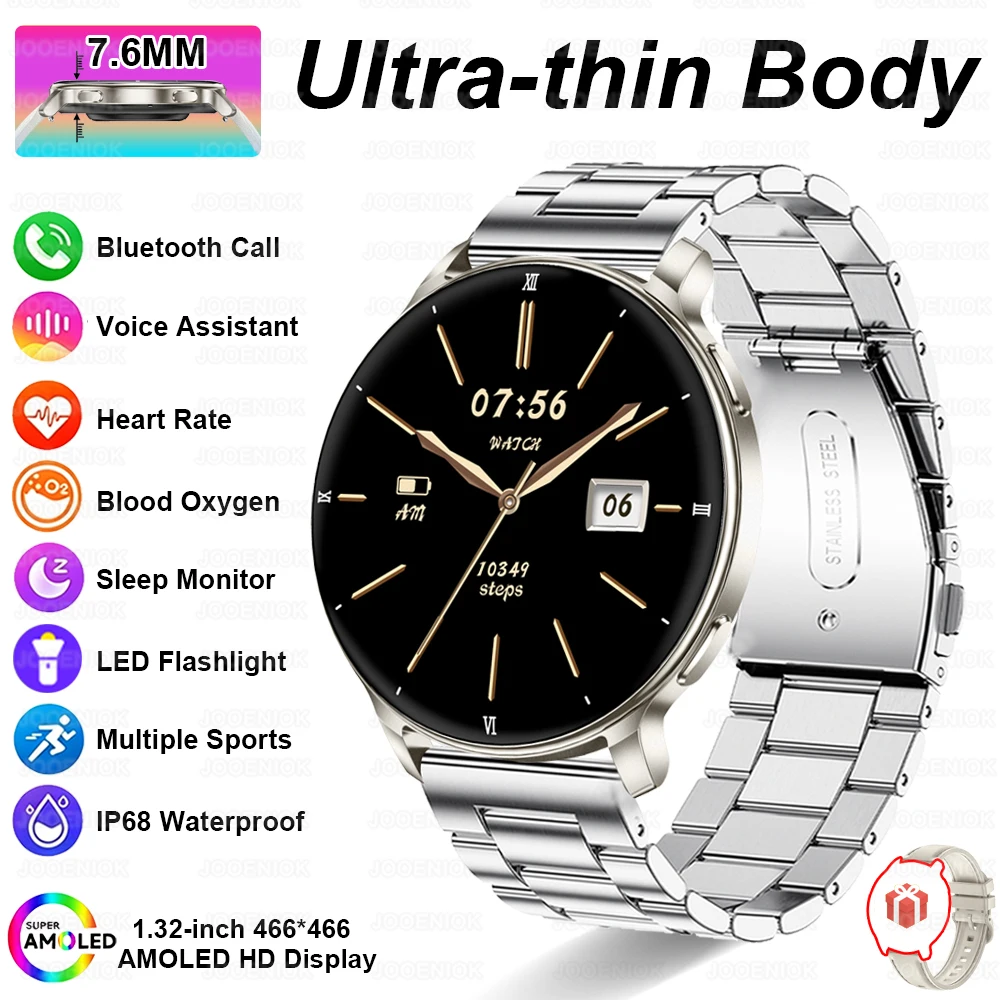 7.6MM Smart Watch 1.32'' AMOLED HD Screen