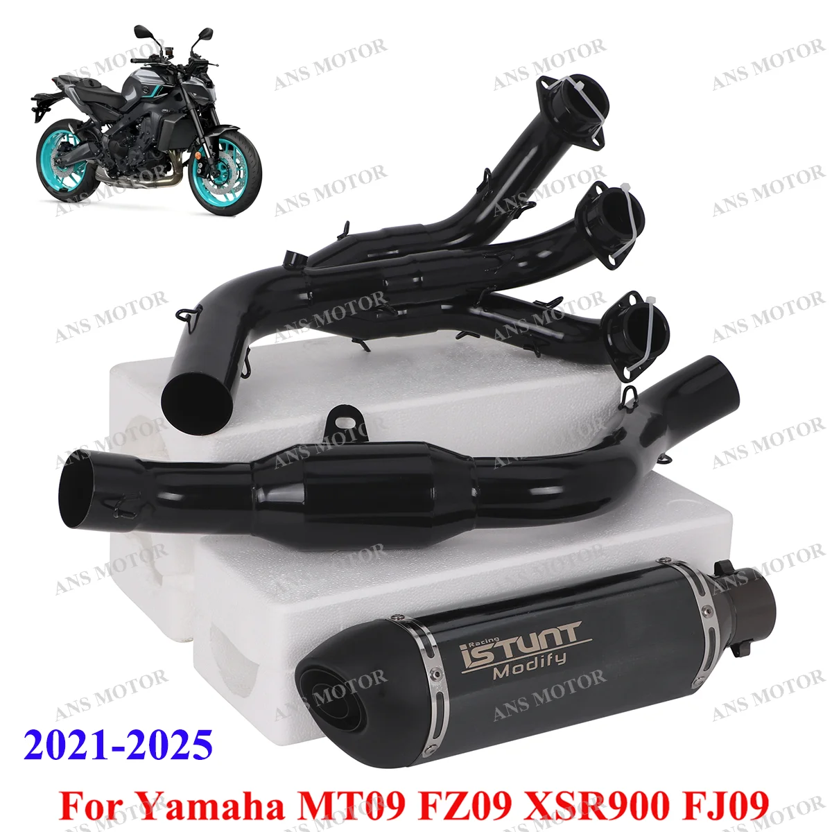 

MT09 Exhuast Slip on For Yamaha MT09 FZ09 XSR900 FJ09 2021-2023 Years Motorcycle Exhaust Escape Systems Modify Front Link Pipe