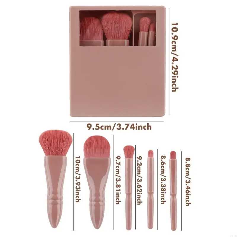 Q1FB 5-delig / set make-upborstelset Cosmetische borstel Reisborstelset Oogschaduwborstels