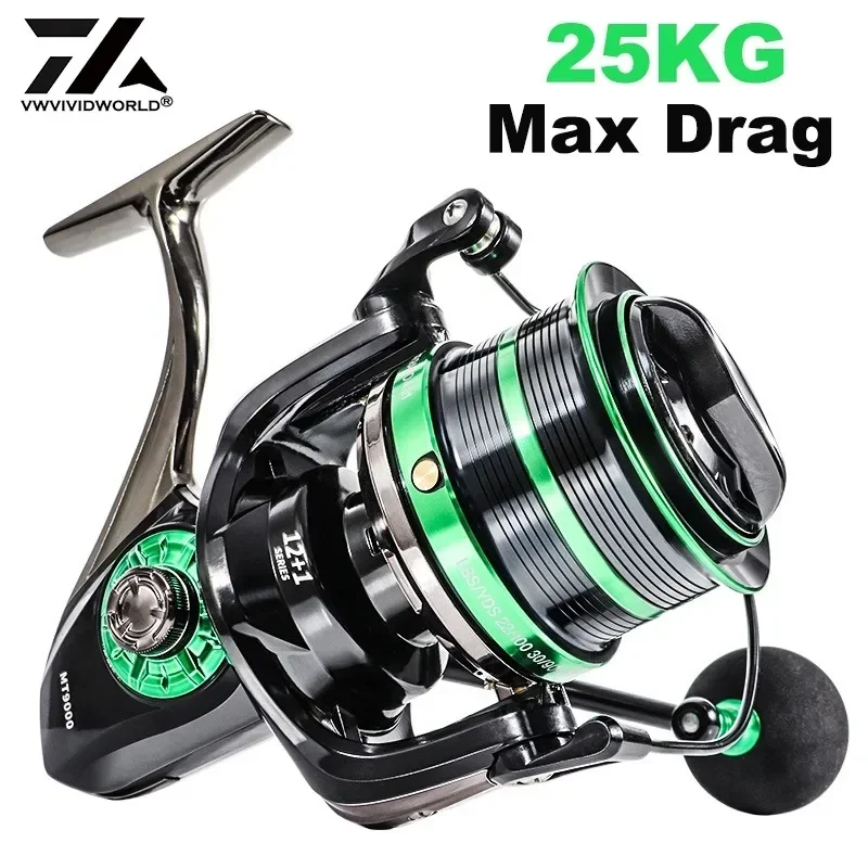 VWVIVIDWORLD,9000-12000 Series,25KG Max Drag,Saltwater Fishing Reel,Jigging Spinning Reel,Surf Fishing,Sea Trolling Fishing