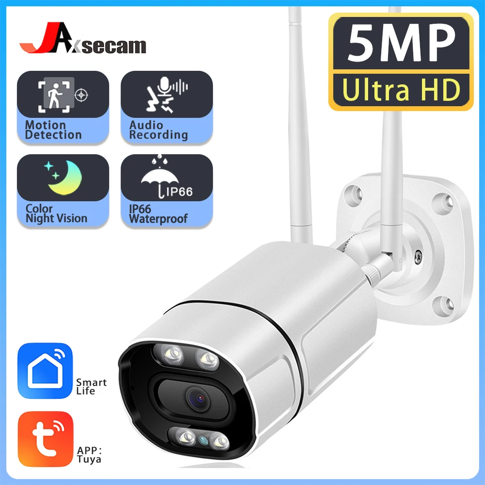 

5MP IP Camera Wifi Outdoor Surveillance Home Securtiy Protection CCTV Wi Fi Camara Video Wi-Fi Waterproof Tuya Smart Life IP Cam