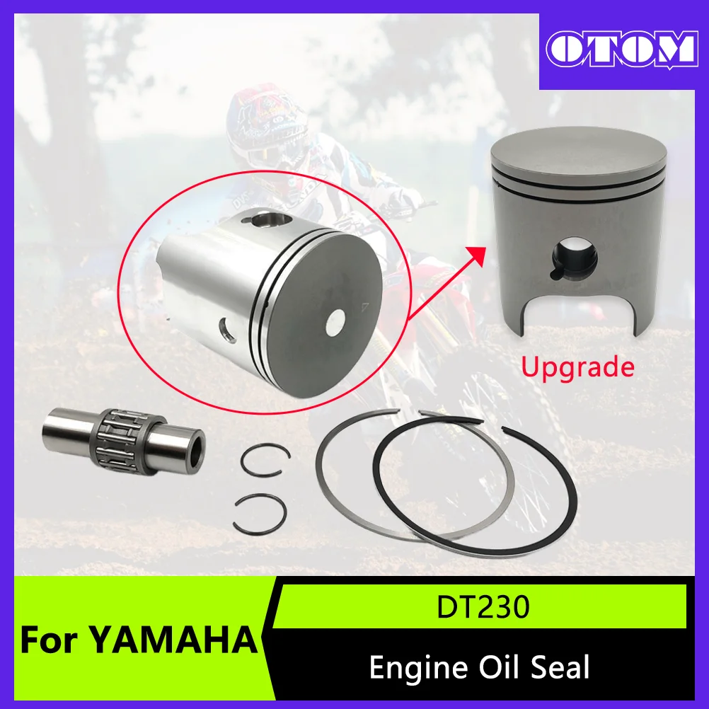 OTOM Motorcycle Piston Kit 66.8mm and Pin 16mm For YAMAHA DT230 MT250 Piston Ring Dirt Pit Bike Engine Accessories