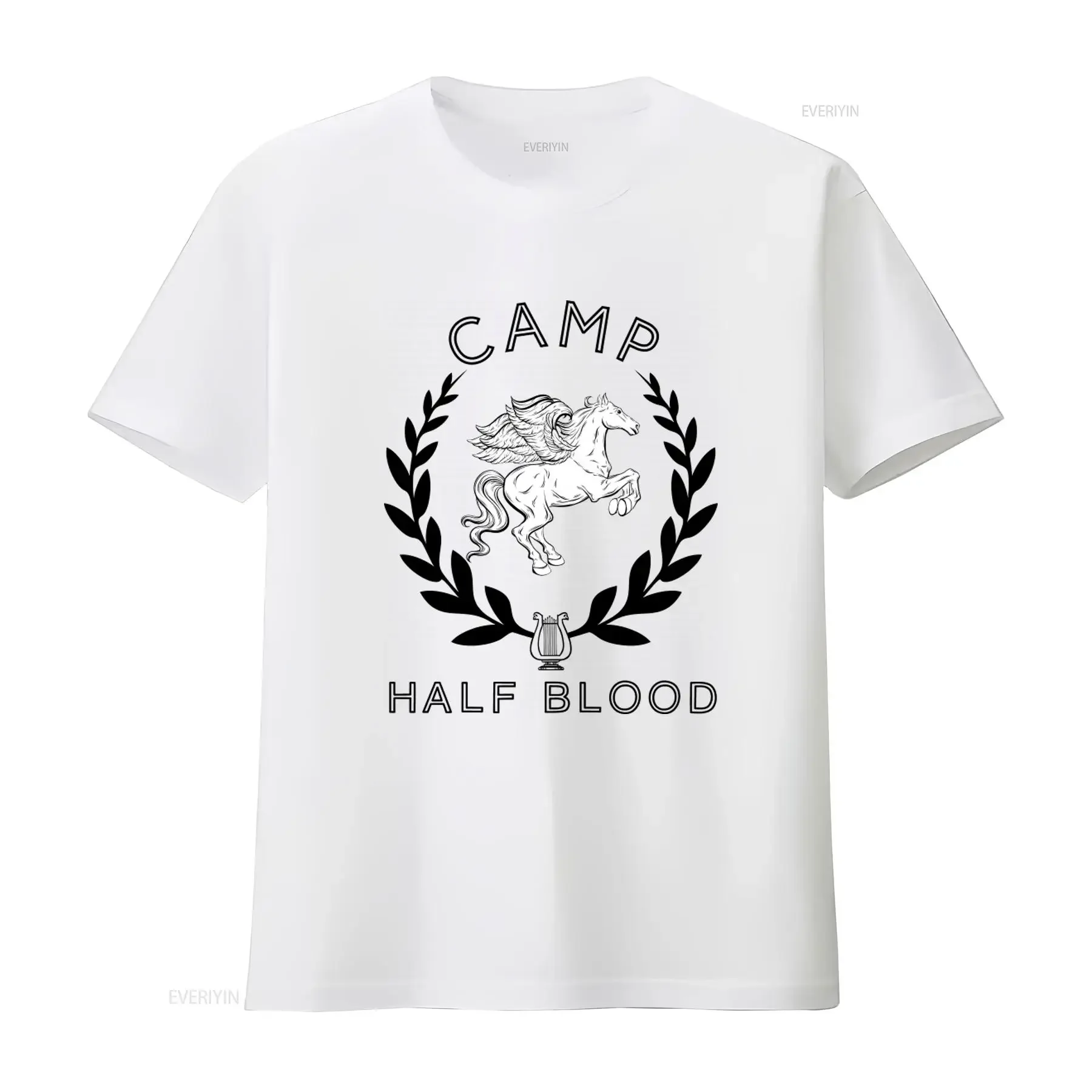 Camp Half Blood T Shirt Percy Jackson Olympians with Mythical Winged Horse Design vintage Washed Stretched Unisex Versatile