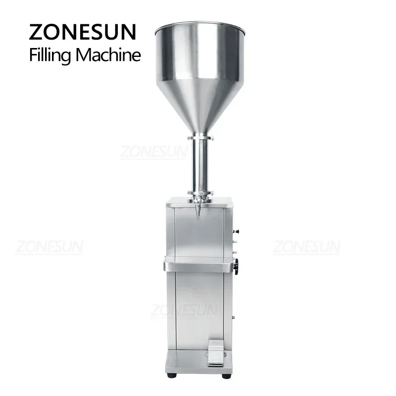 ZONESUN ZS-GT1V  Fully Pneumatic Alcohol Cream Gel Sauce Honey Paste Filling Machine