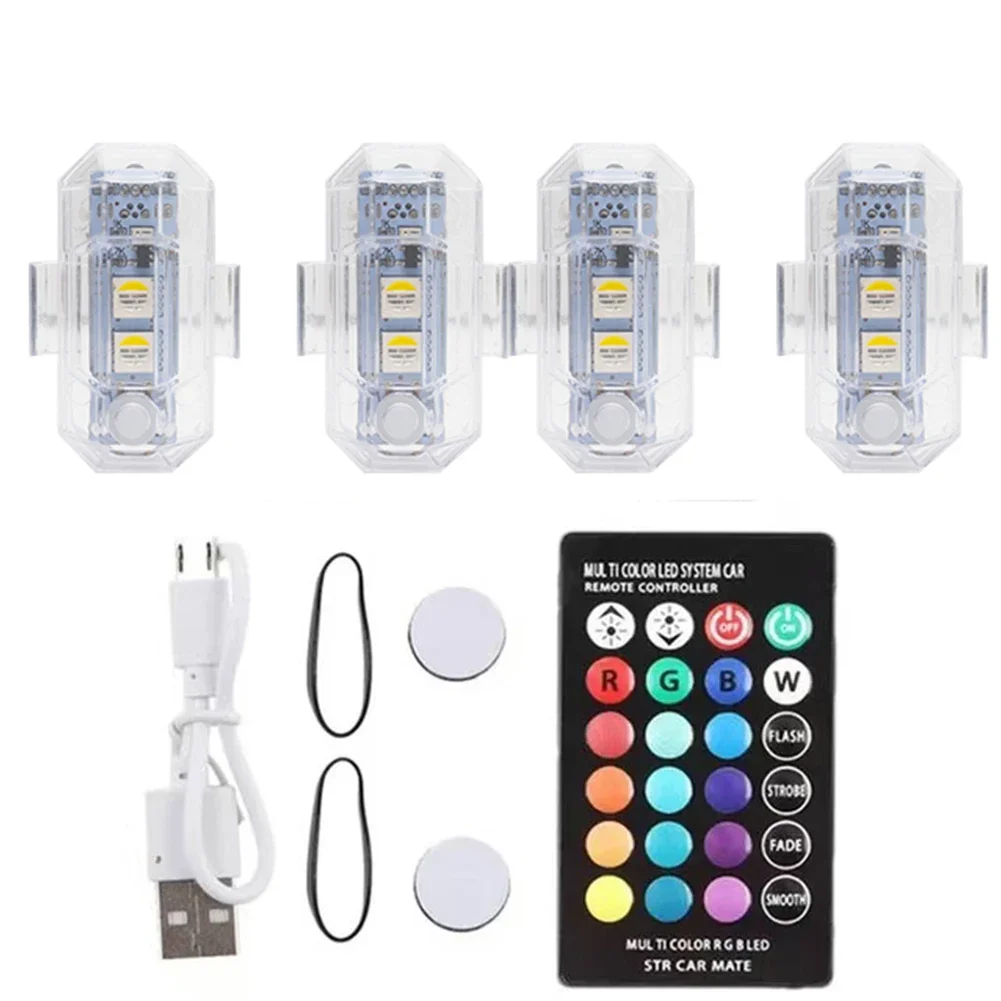 RGB Led الطائرات ستروب أضواء دراجة نارية سيارة ضوء LED فلاش موقف مصباح لاسلكي طائرة هليكوبتر تحذير أضواء