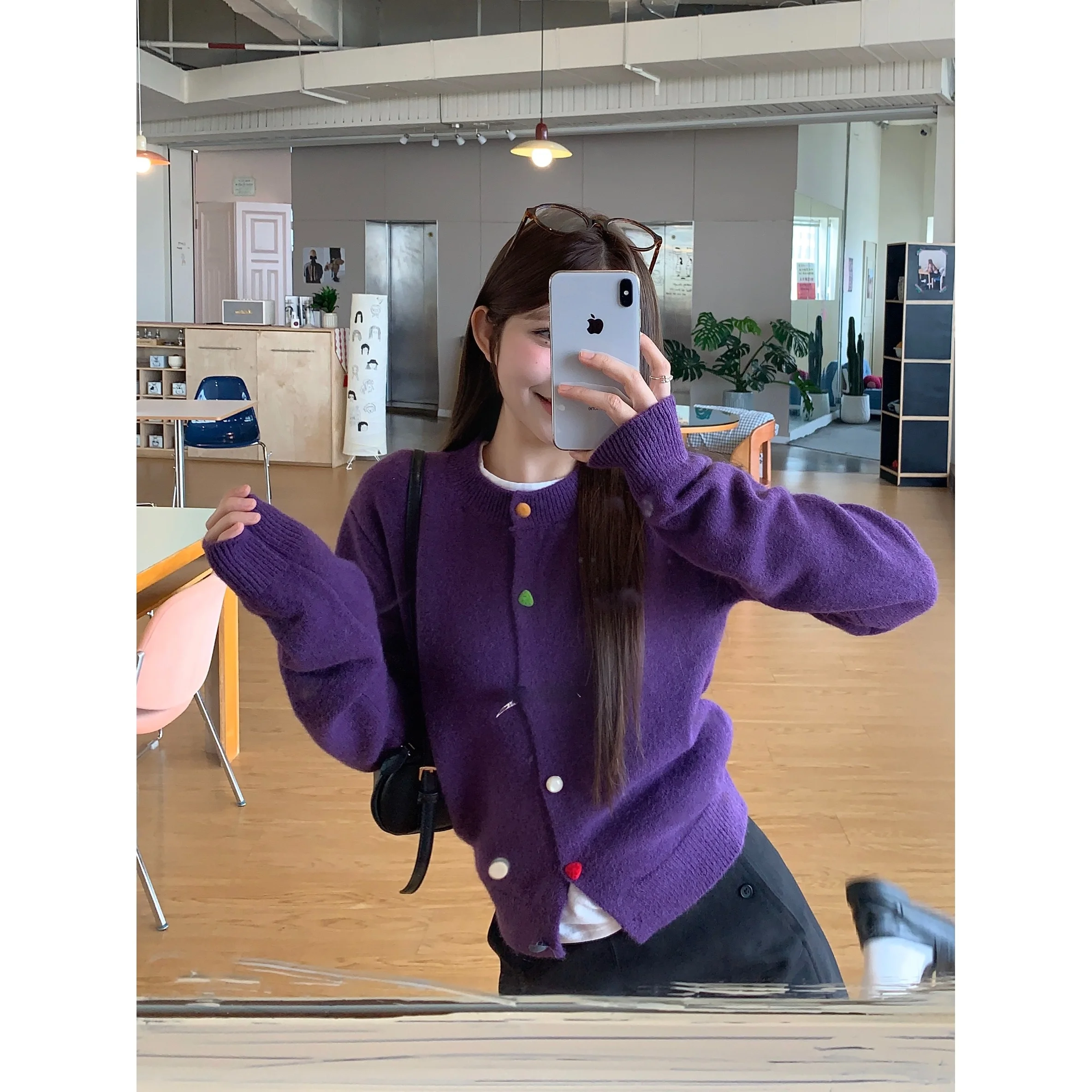 

Korean Sle round Ne Long Sve Knitted Sweater Women's Autumn Winter Slimming Agel Versatile Cardigan Outerwear